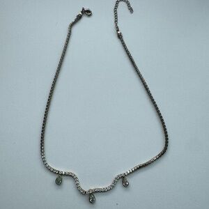 Diamond Choker Necklace with Crystal Accents